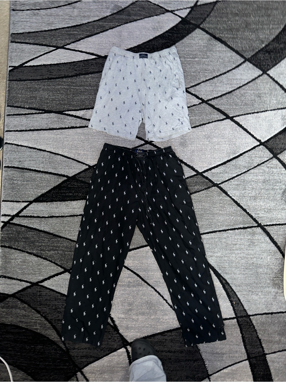 Ralph Lauren Black and White Kids Polo Pajama Bottoms (Shorts + Pants)